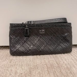 Authentic Coach Napa leather wristlet